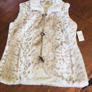 Coldwater creek long faux fur vest